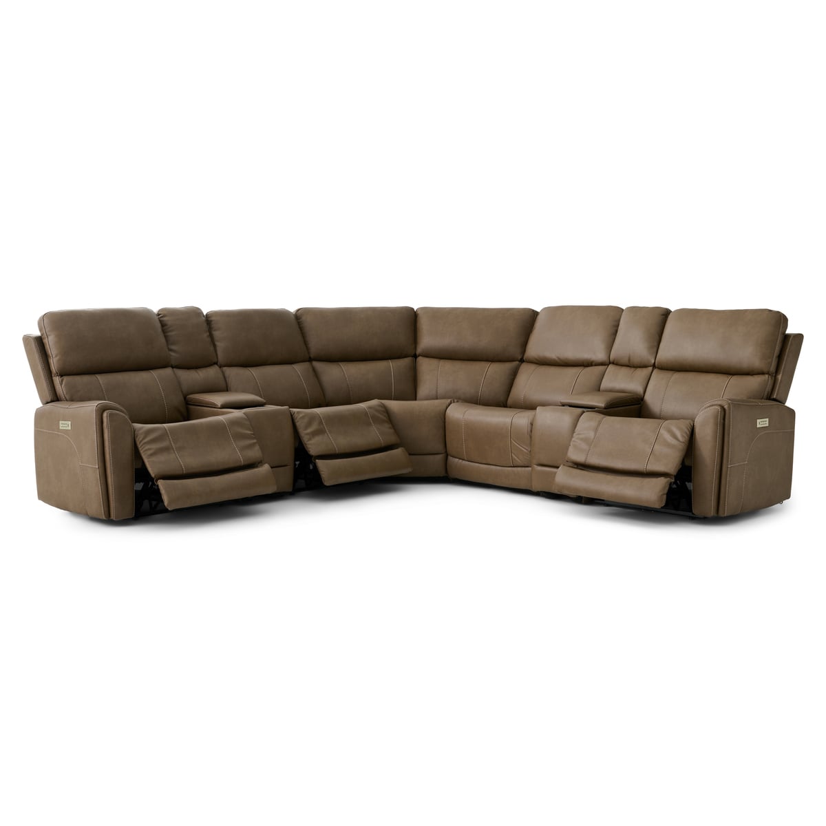 Cappuccino 7pc Power Sectional | The Furniture Mart