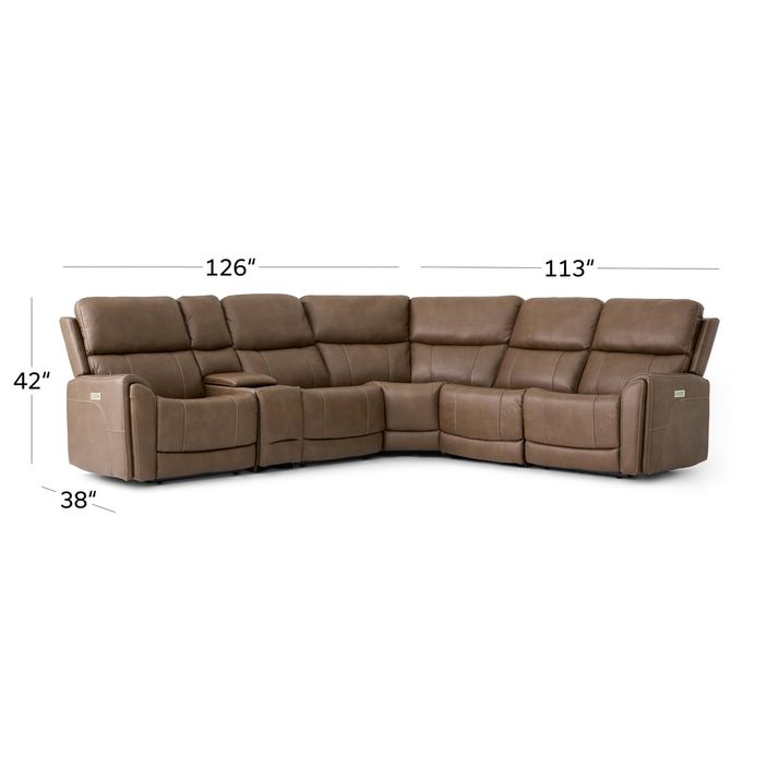 Picture of Cappuccino 6pc Power Sectional