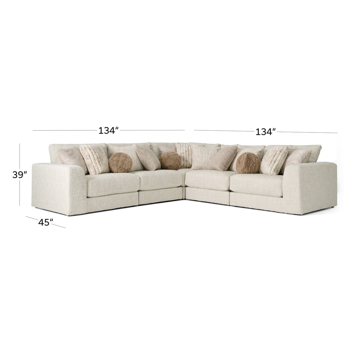 Jazzy Bone 5pc Sectional | The Furniture Mart