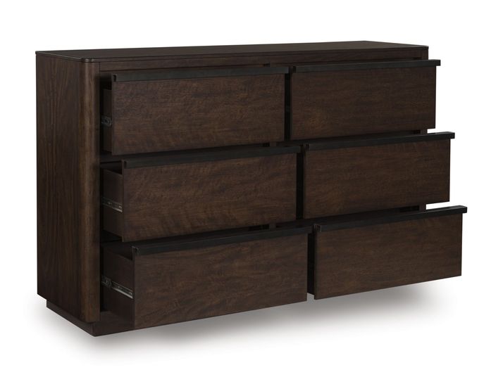brown and black dresser The Urban Port Modern Acacia Wood Dresser or Display Unit With Metal Base,  Walnut Brown and Black - UPT-182996 main image 1