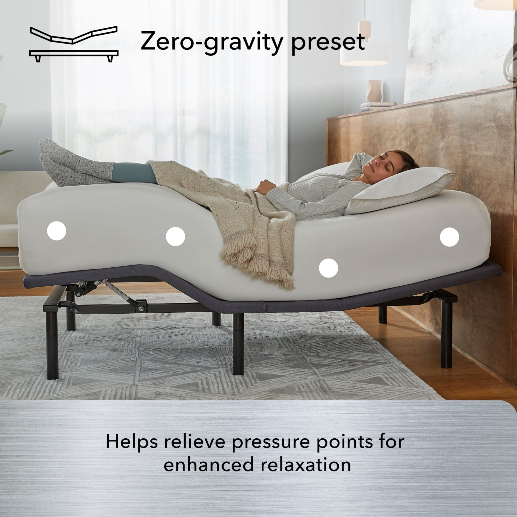 Baselogic Silver Split Cal King Adjustable Base - Thumbnail 5