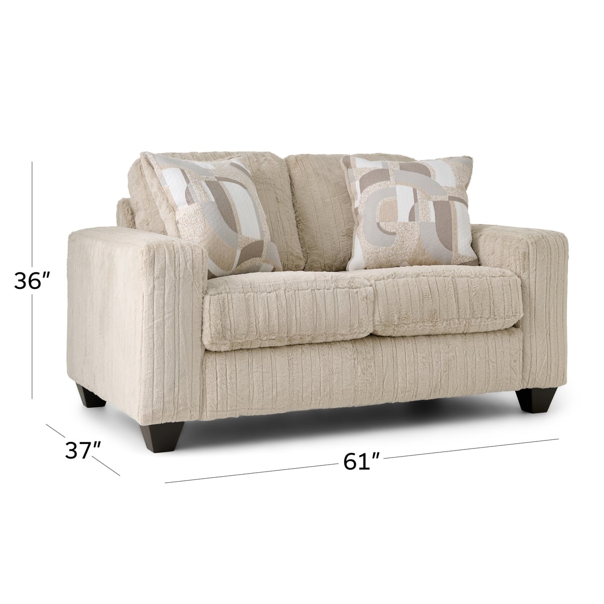 Nestle Buff Loveseat - Thumbnail 4