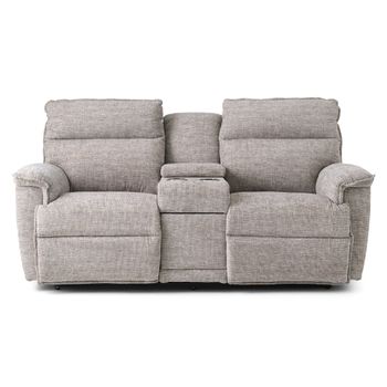 A picture of Jay Linen Reclining Console Loveseat.