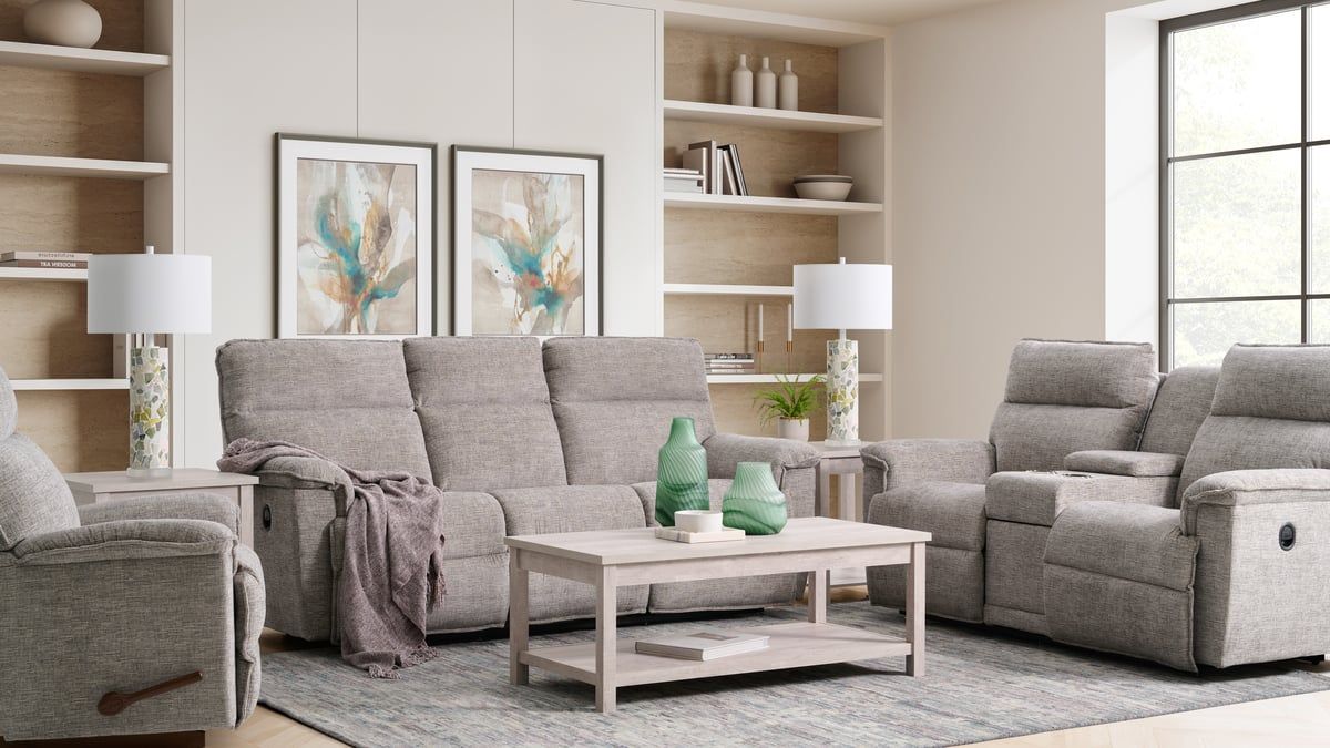 Jay Linen Reclining Sofa | The Furniture Mart