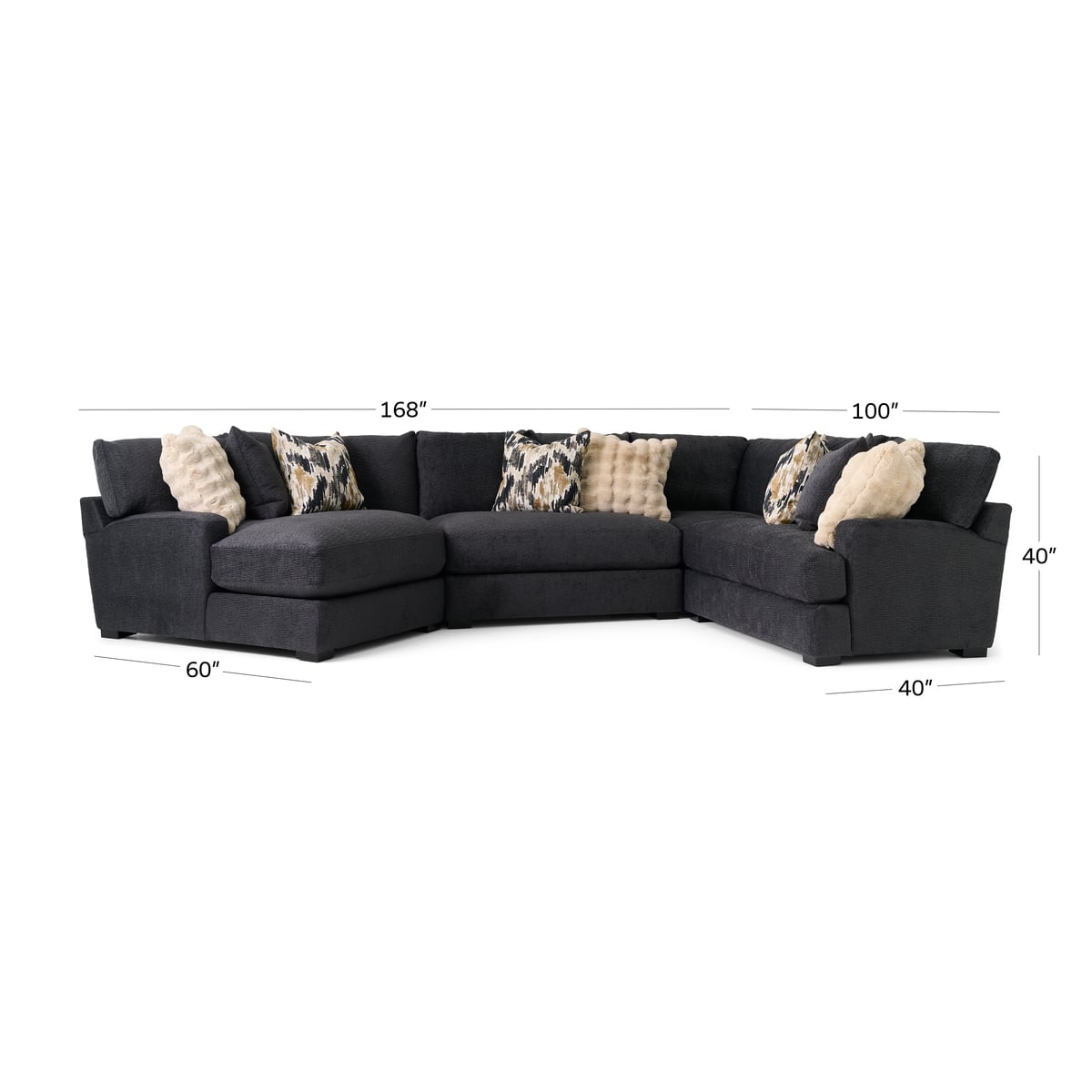Retreat Caviar 3pc Sectional - Thumbnail 4