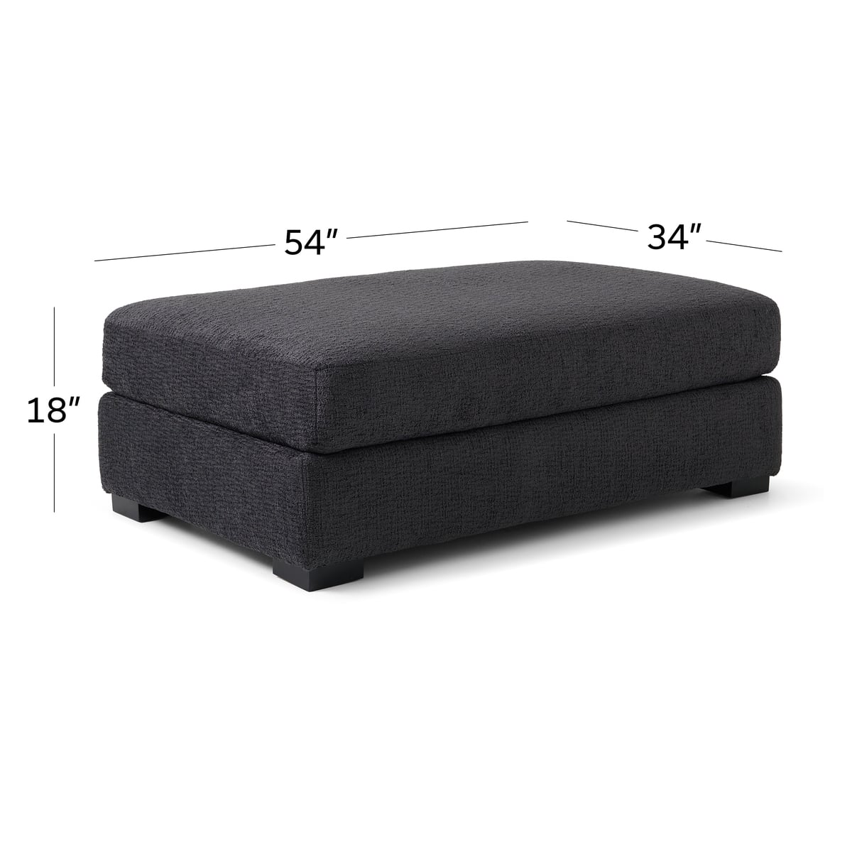 Retreat Caviar Oversized Ottoman - Thumbnail 2