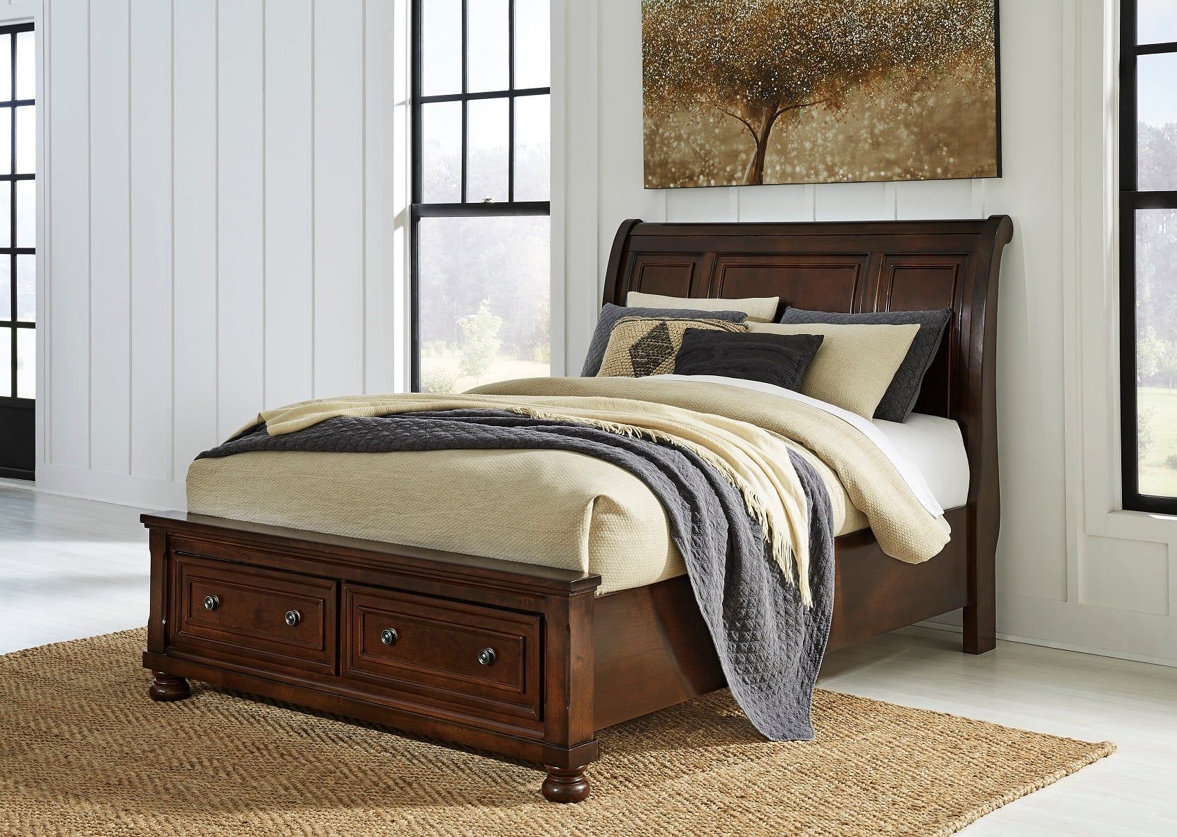Porter Queen Sleigh Storage Bed - Thumbnail 4