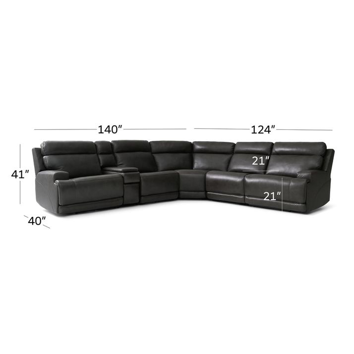 Picture of Charcoal 6pc Power Sectional