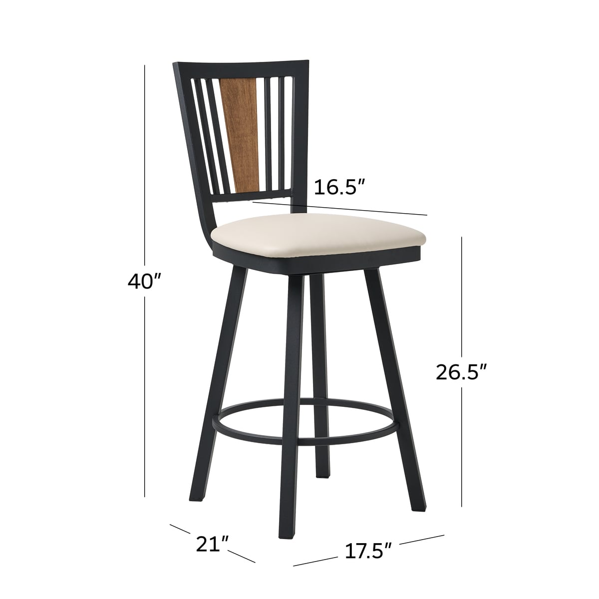 Madison Swivel Counter Stool - Thumbnail 5