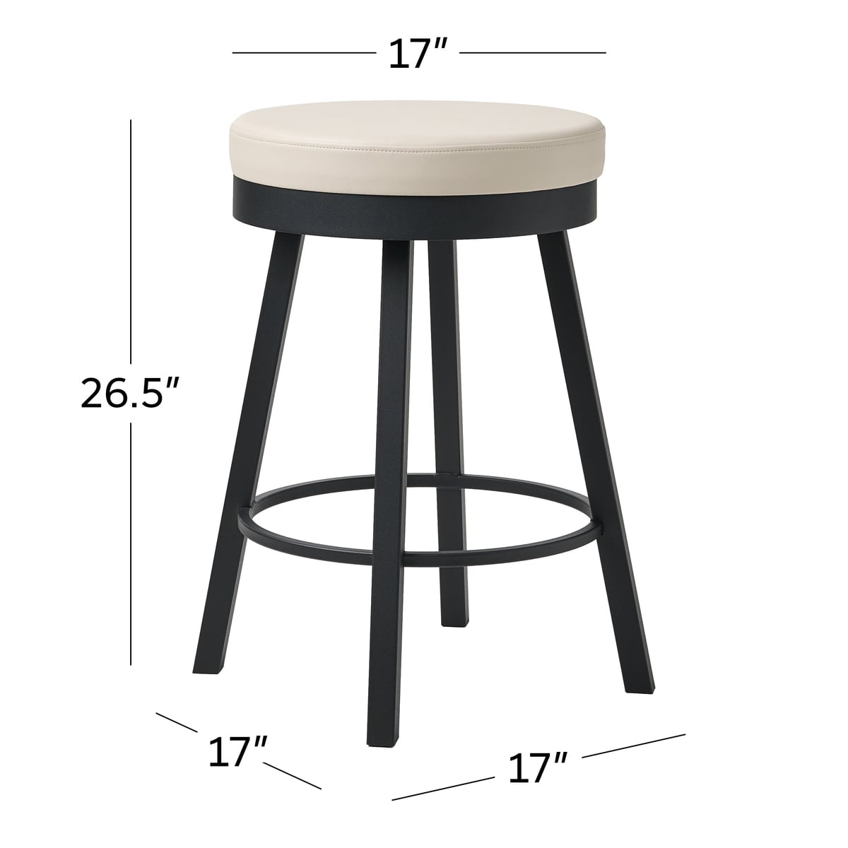 Rudy Swivel Counter Stool - Thumbnail 4
