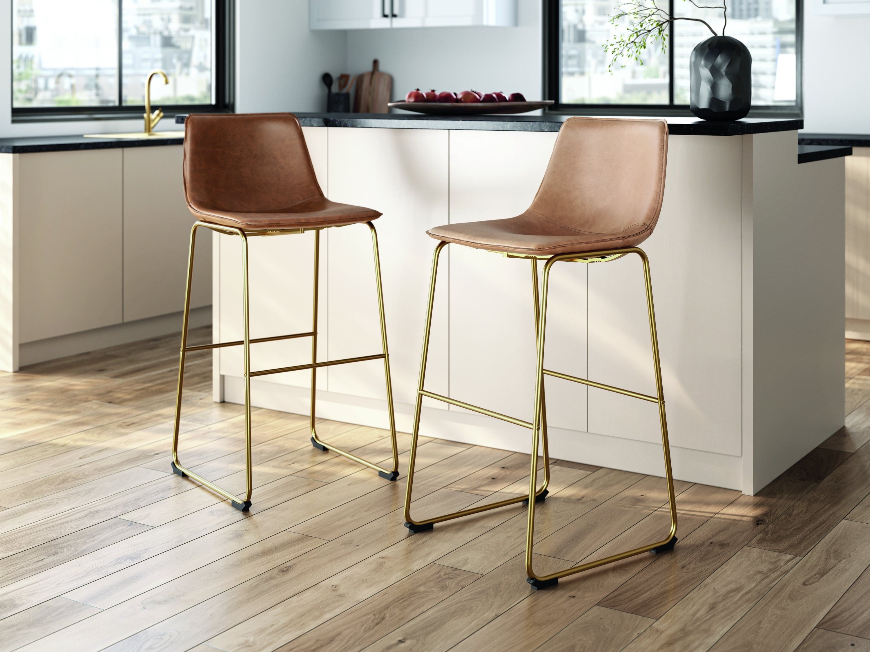 Crandox Toast Gold Counter Stool - Thumbnail 2