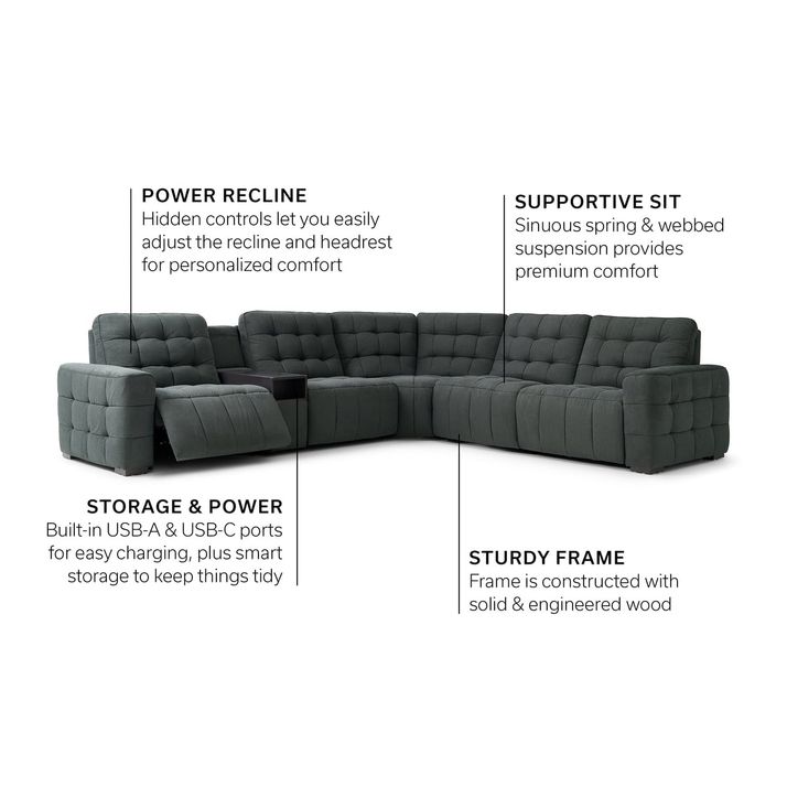 Picture of Peyton Pepper 6pc Power Sectional