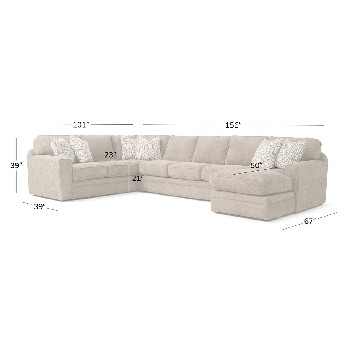 Dominator Mink 3pc Sectional - Thumbnail 2