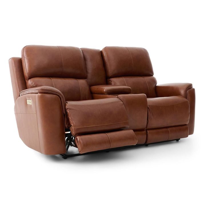 Picture of Cognac Power Console Loveseat