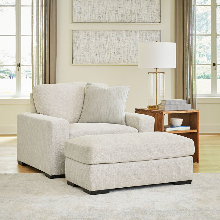 Picture of Evanly Linen Ottoman