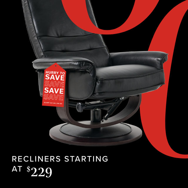 Recliners Starting at $229